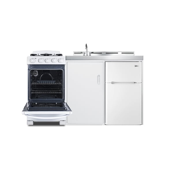 Summit 60" Wide All-in-One Kitchenette with Gas Range - ACK60GASW