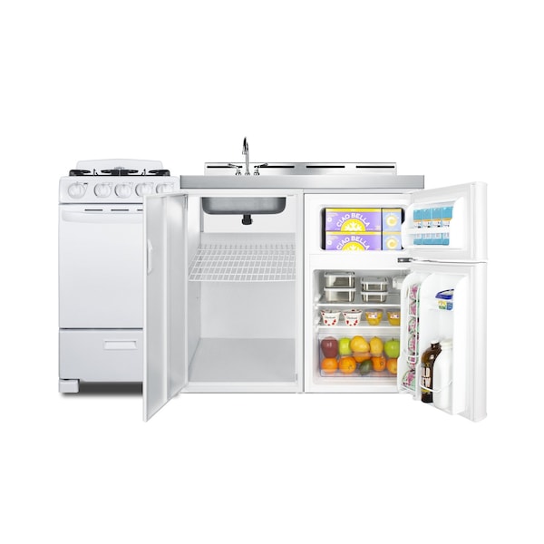 Summit 60" Wide All-in-One Kitchenette with Gas Range - ACK60GASW