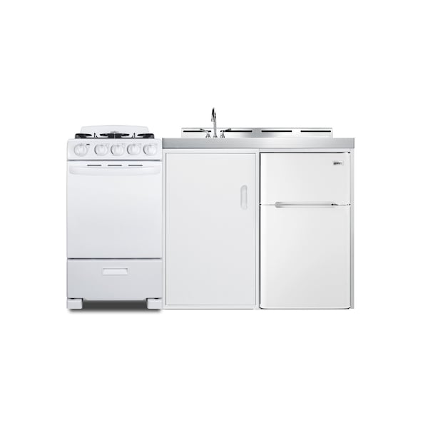Summit 60" Wide All-in-One Kitchenette with Gas Range - ACK60GASW