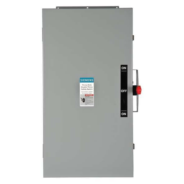 Interruptor de seguridad Siemens sin fusible, servicio pesado, 600V CA, 3PST, 200 A, NEMA 12 - DTNF364J