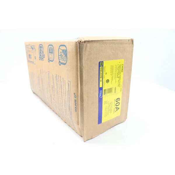 Interruptor de seguridad de un solo tiro con fusible Square D, resistente, 600 V CA/CC, 60 A, NEMA 1 - CH362