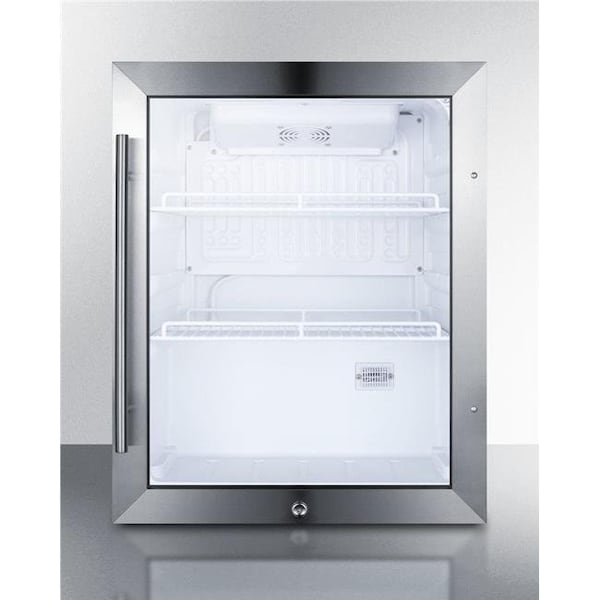 Summit Appliance Summit Appliance SCR314L Countertop Beverage Cooler with Reversible Glass Door; Black Cabinet & Front Lock - SCR314L