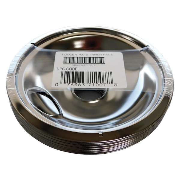 Stanco 8 x 8 in. Steel Drip Bowls, Silver - 6716484