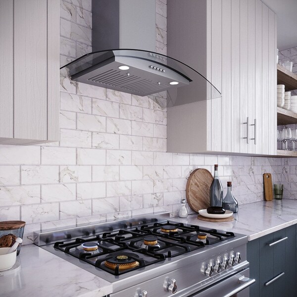 Streamline 36 in. Giberti Ductless Wall Mount 220 CFM Range Hood in Brushed Stainless Steel - T-8227-1-DL