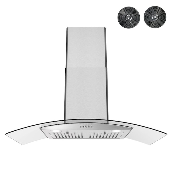 Streamline 36 in. Giberti Ductless Wall Mount 220 CFM Range Hood in Brushed Stainless Steel - T-8227-1-DL