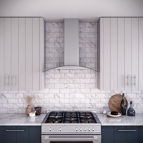 Streamline 36 in. Giberti Ductless Wall Mount 220 CFM Range Hood in Brushed Stainless Steel - T-8227-1-DL