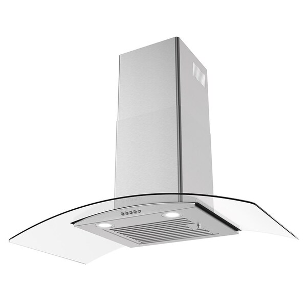 Streamline 36 in. Alfonso Convertible Wall Mount 220 CFM Range Hood in Brushed Stainless Steel - T-8065-1-CL