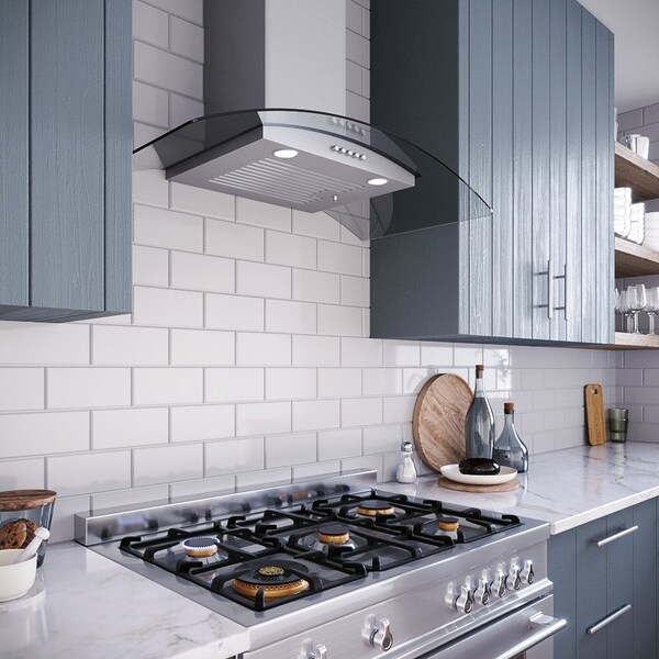 Streamline 36 in. Alfonso Convertible Wall Mount 220 CFM Range Hood in Brushed Stainless Steel - T-8065-1-CL