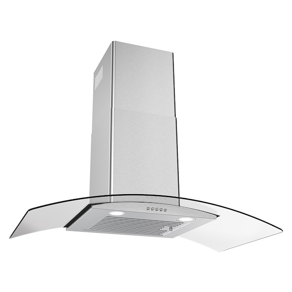 Streamline 36 in. Largo Ductless Wall Mount 220 CFM Range Hood in Brushed Stainless Steel - T-8065-1-DL