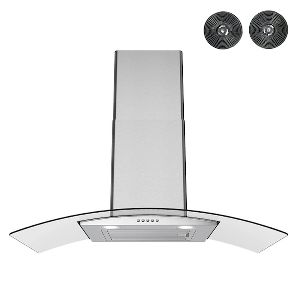 Streamline 36 in. Largo Ductless Wall Mount 220 CFM Range Hood in Brushed Stainless Steel - T-8065-1-DL