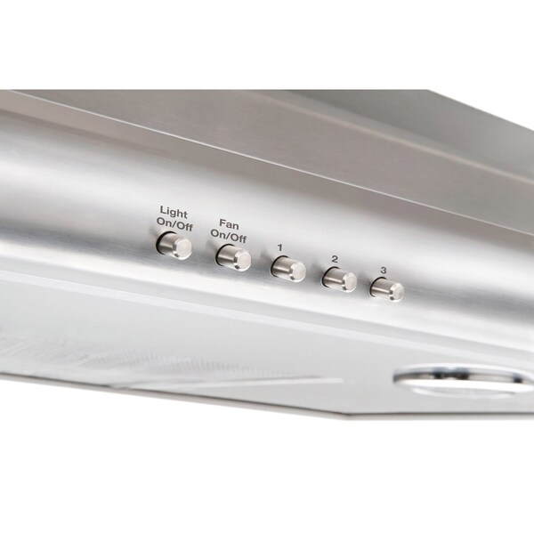 Almo 30-in. Stainless Steel Overhead Wall-Mount Range Hood with 330 CFM and Halogen Lighting - FHWC3040MS