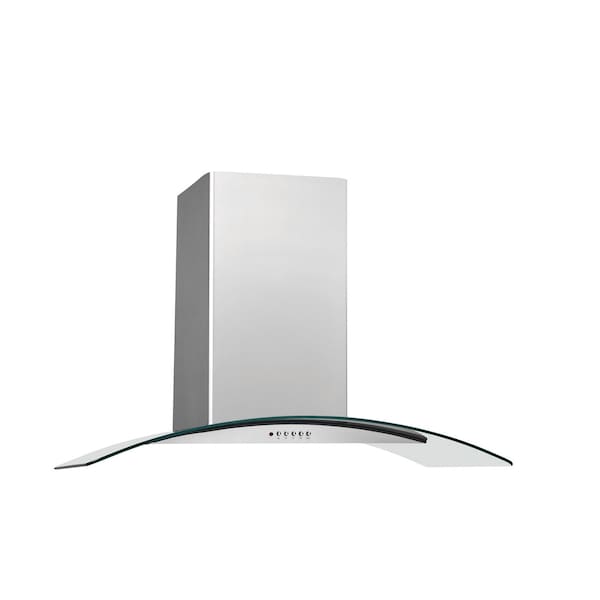 Almo 42-inch Glass Island Range Hood with 3 Speeds and 400 CFM Centrifugal Blower - FHPC4260LS
