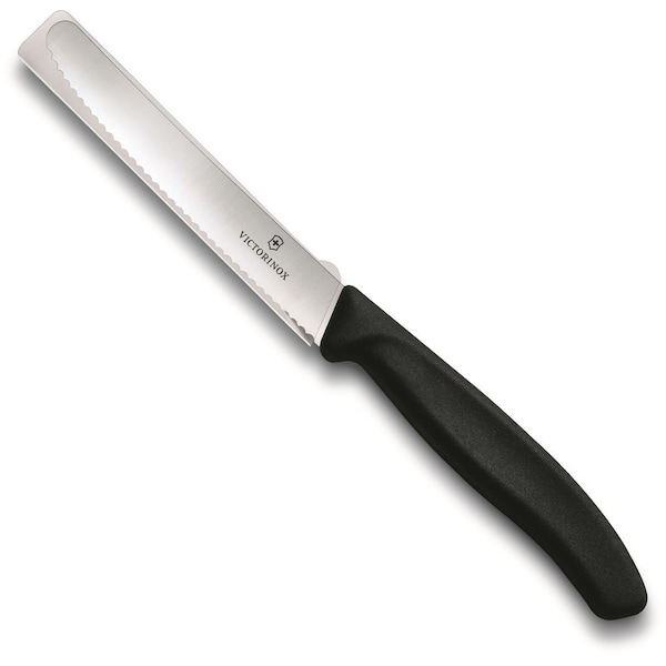 Swiss Army Brands Victorinox Kitchen Swiss Classic Utility 40.5In Serrated, Round Blade, 0.75In Width At Handle Black - VIC-6.7833