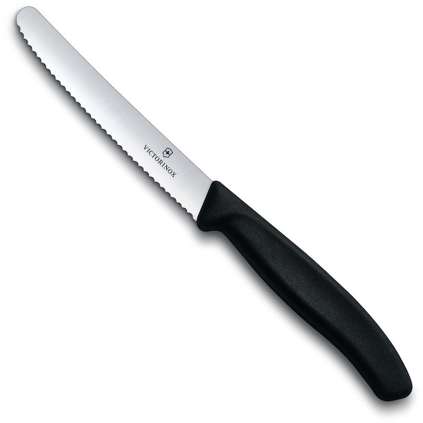 Swiss Army Brands Victorinox Kitchen Swiss Classic Utility 40.5In Serrated, Round Blade, 0.75In Width At Handle Black - VIC-6.7833