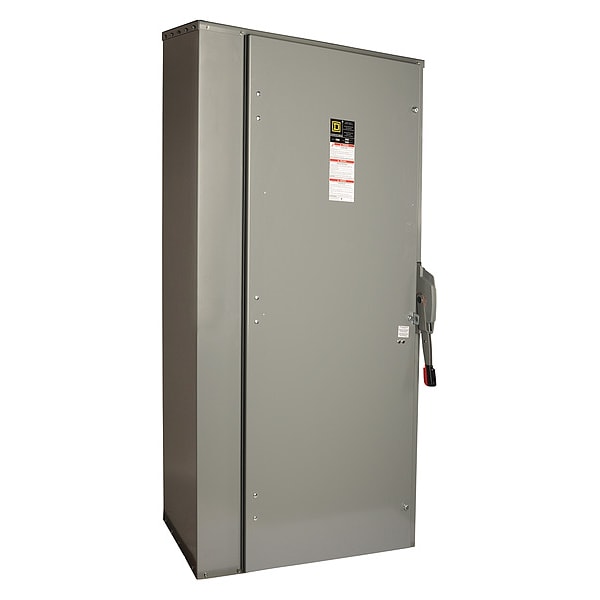 Interruptor de seguridad fusible de una sola tiro Square D, servicio pesado, 600V CA/CC, 3PST, 800 A, NEMA 3R - H367R