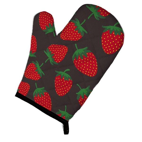Carolines Treasures Strawberries on Grey Oven Mitt - BB5137OVMT