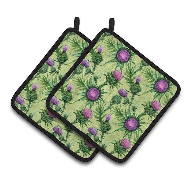 Carolines Treasures Carolines Treasures CK1699PTHD Thistle Pair of Pot Holders - CK1699PTHD