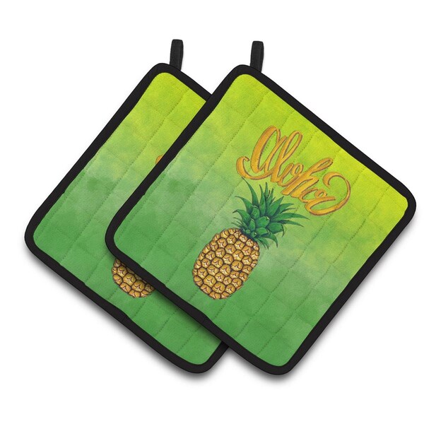 Carolines Treasures Aloha Pineapple Welcome Pair of Pot Holders - BB7451PTHD