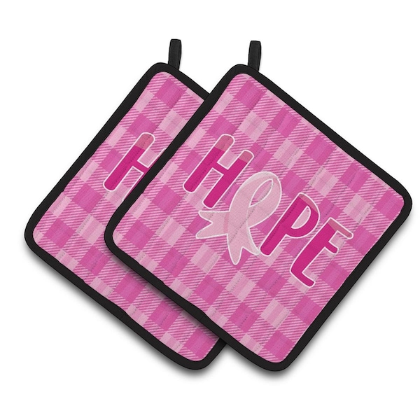 Carolines Treasures Breast Cancer Awareness Ribbon Hope Pair of Pot Holders - BB6981PTHD