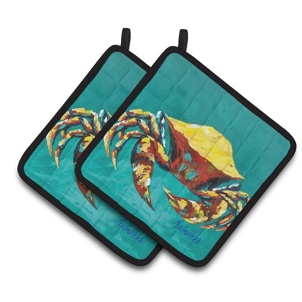 Carolines Treasures Crab Tunnel Pair of Pot Holders - MW1322PTHD