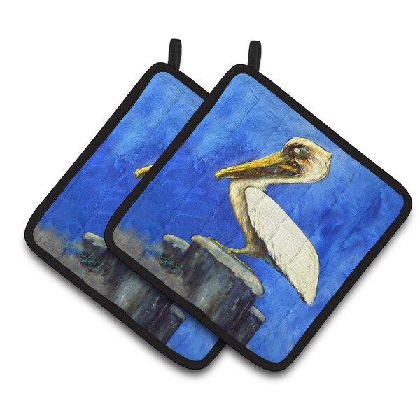 Carolines Treasures Pelican Texas Pete Pair of Pot Holders - MW1352PTHD