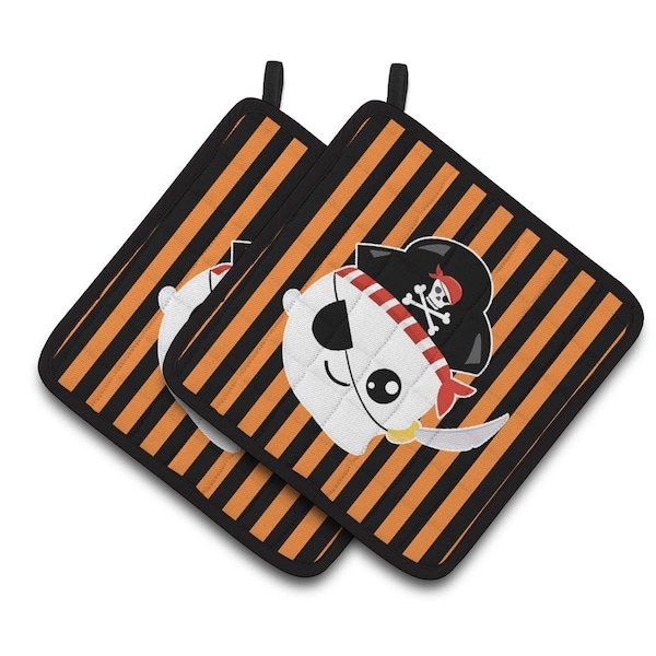Carolines Treasures Halloween Ghost Pirate Pair of Pot Holders - BB6957PTHD