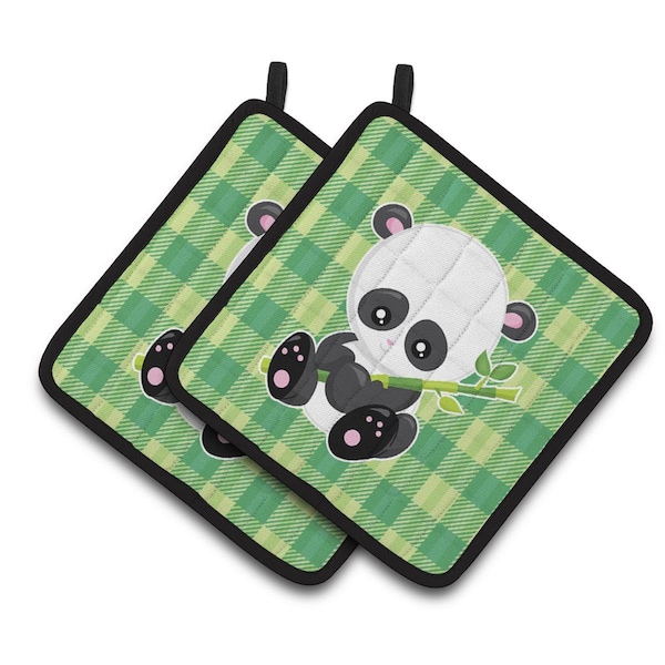 Carolines Treasures Panda Lucky Bamboo Pair of Pot Holders - BB6801PTHD