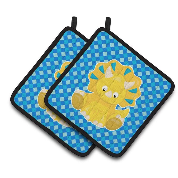 Carolines Treasures Triceratops Dinosaur Pair of Pot Holders - BB6894PTHD