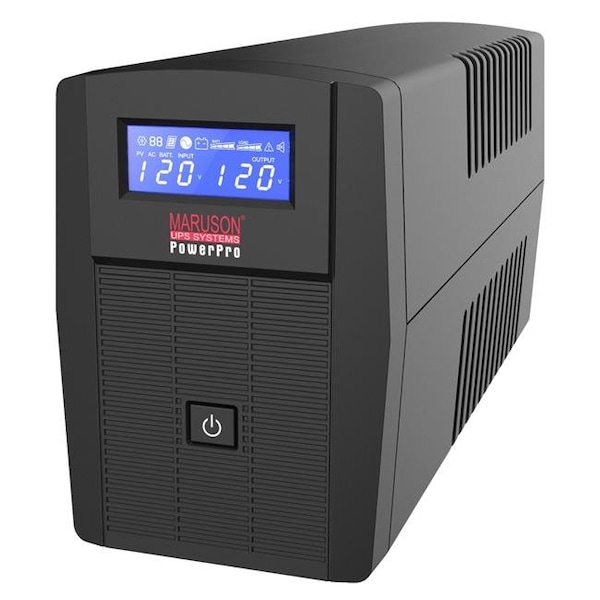 Maruson UPS System, 800VA, Line Interactive, Out: 110 to 120V AC In: 110 to 120V AC - Maruson Pro-800LCD