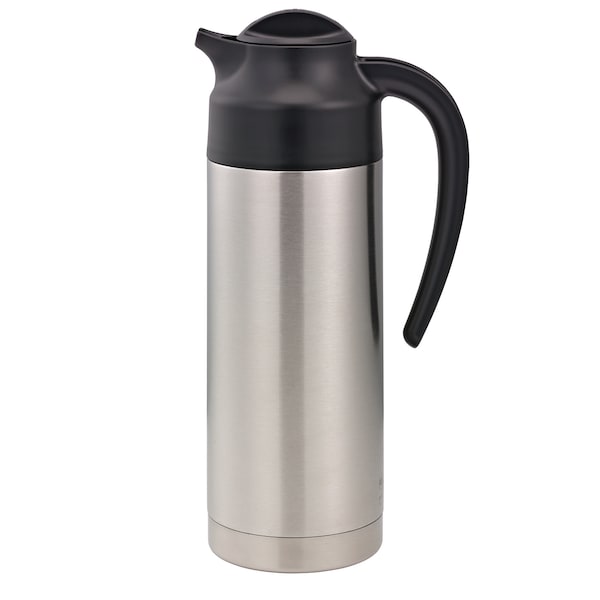 Service Ideas SteelVac Creamer, Vacuum Insulated Carafe, Stainless Vacuum, 1 Liter - S2SN100