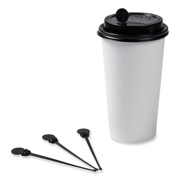 Amercareroyal Beverage Plugs, 4.75", Black PK2000 - STIRSTIX-BK