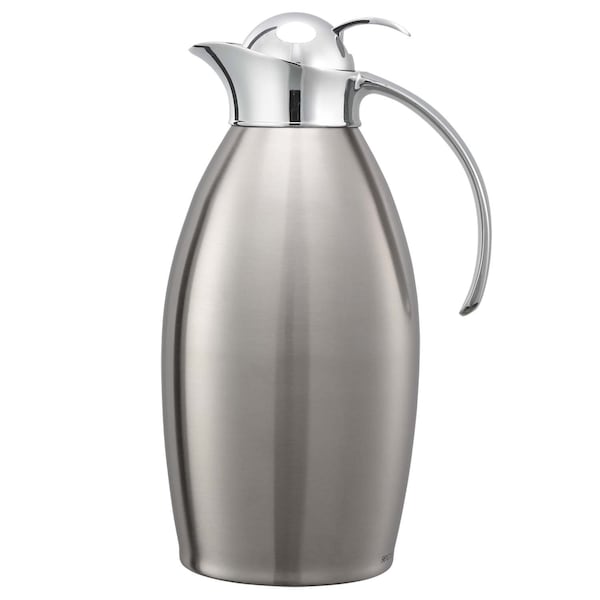 Service Ideas Nicollet Push Button Stainless Vacuum Insulated Carafe, 50.7 Ounce, Brushed - NIC15BSPB
