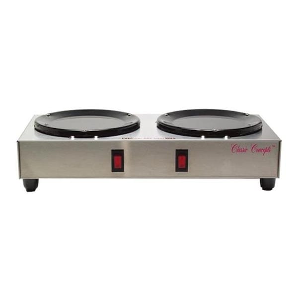 Classic Concepts Classic Concepts CCDW2 2 Burner Coffee Decanter Warmer; Stainless Steel - CCDW2