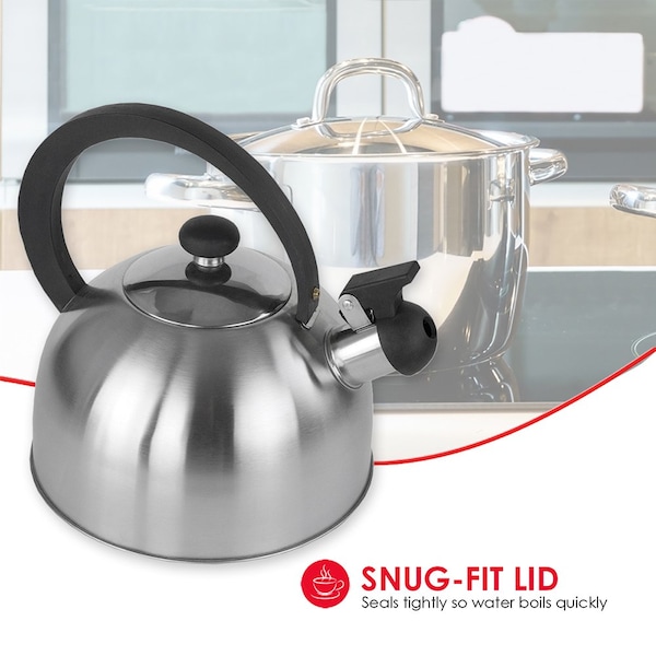 Hds Trading 85 oz Stainless Steel Tea Kettle, Silver - ZOR95891