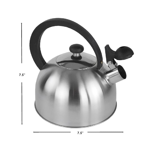 Hds Trading 85 oz Stainless Steel Tea Kettle, Silver - ZOR95891