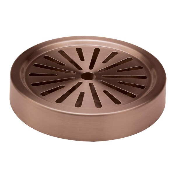 Service Ideas Round Drip Tray, 6" diamater, Stainless Steel, Rose Gold - DT6BSRG