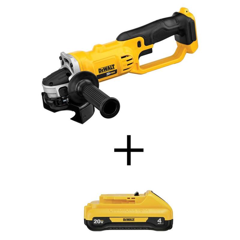 DEWALT 20V MAX Inalámbrico 4.5 in. - 5 in. Amoladora y (1) Batería de Iones de Litio Compacta 20V MAX 4.0Ah - DCG412BW240