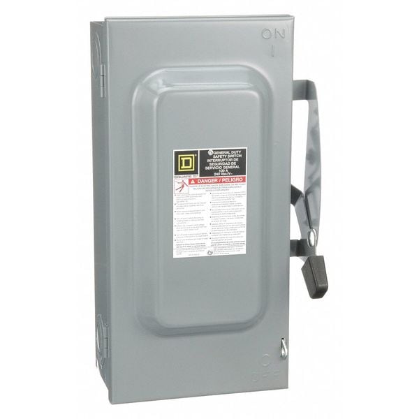Interruptor de seguridad con fusible Square D, Deber General, 240V CA, 2PST, 100 A, NEMA 1 - D223N