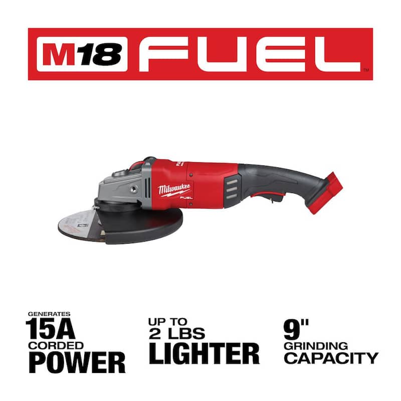 Milwaukee M18 FUEL 18-Volt Lithium-Ion Brushless Cordless 7 in./9 in. Angle Grinder con Taladro Percutor M18 FUEL - 2785-20-2904-20