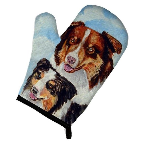 Carolines Treasures Carolines Treasures 7009OVMT Australian Shepherd What a pair Oven Mitt - 7009OVMT