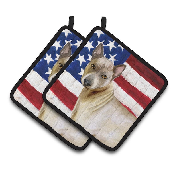 Carolines Treasures Thai Ridgeback Patriotic Pair of Pot Holders - BB9680PTHD