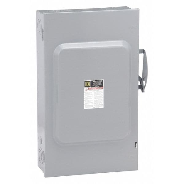 Interruptor de seguridad fusible Square D, deber general, 240V CA, 2PST, 200 A, NEMA 1 - D224N