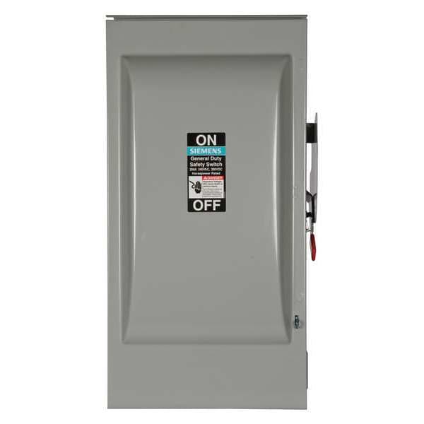Interruptor de seguridad no fusible de Siemens, servicio general, 240V AC, 3PST, 200 A, NEMA 3R - GNF324R