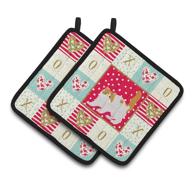Carolines Treasures 7.5 x 7.5 in. Exotic Shorthair No.4 Cat Love Pair of Pot Holders - CK5617PTHD