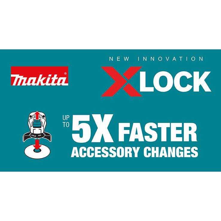 Makita 7.5 Amperios 4.5 pulgadas Amoladora Angular con Interruptor X-LOCK de conexión a CA/CC con Hoja de Corte de Albañilería de Diamante de 4.5 pulgadas X-LOCK, Paquete de 2 - GA4570-E-07222