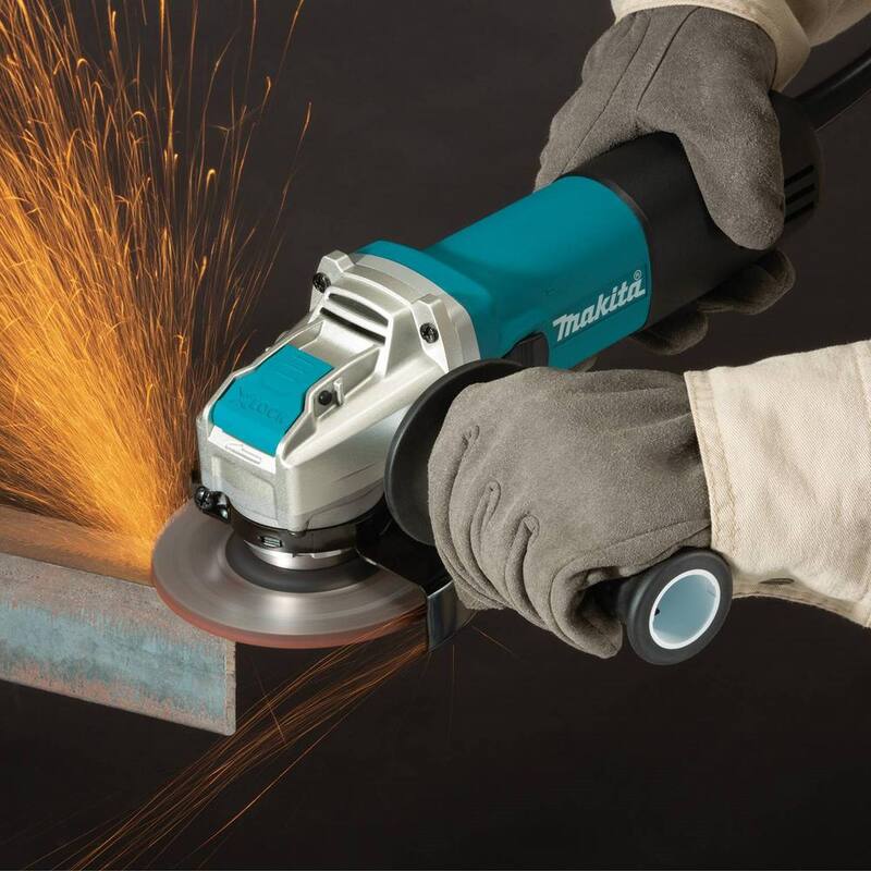 Makita 7.5 Amperios 4.5 pulgadas Amoladora Angular con Interruptor X-LOCK de conexión a CA/CC con Hoja de Corte de Albañilería de Diamante de 4.5 pulgadas X-LOCK, Paquete de 2 - GA4570-E-07222