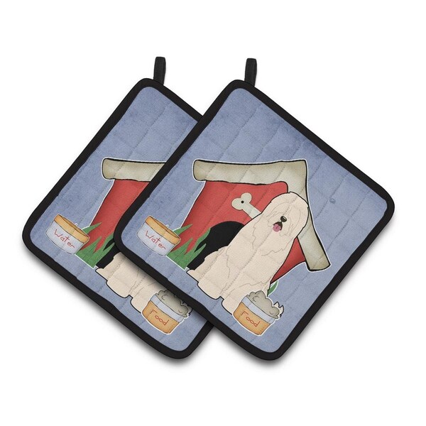 Carolines Treasures Dog House Collection South Russian Sheepdog Pair of Pot Holders - BB2778PTHD
