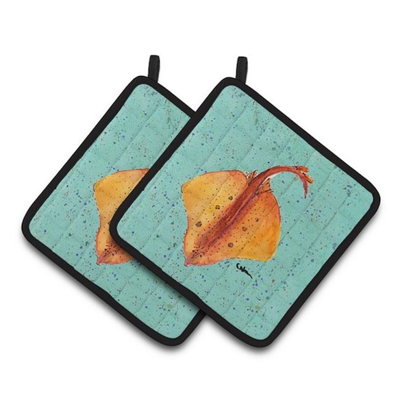 Carolines Treasures Stingray Pair of Pot Holders, 7.5 x 3 x 7.5 in. - 8532PTHD