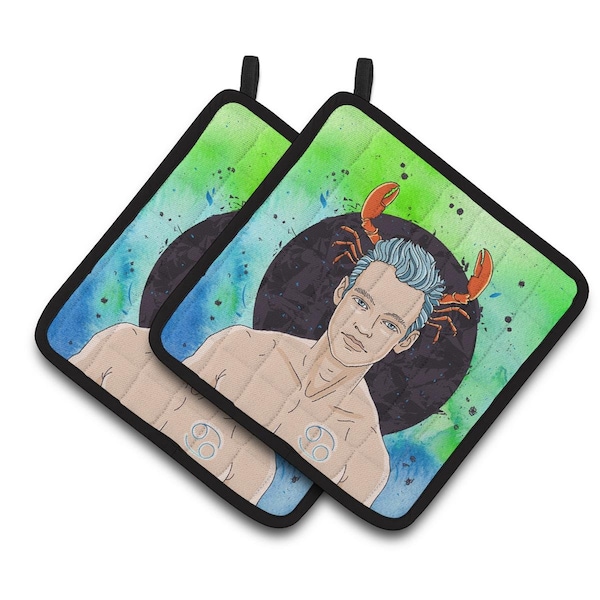 Carolines Treasures Cancer Zodiac Sign Pair of Pot Holders - BB7320PTHD