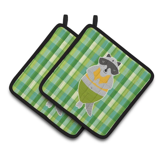 Carolines Treasures Raccoon Pair of Pot Holders - BB6774PTHD